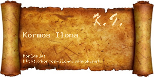 Kormos Ilona névjegykártya