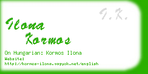 ilona kormos business card